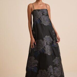 Lulus Yavanna Black Floral Jacquard Shift Maxi Dress - Size XS